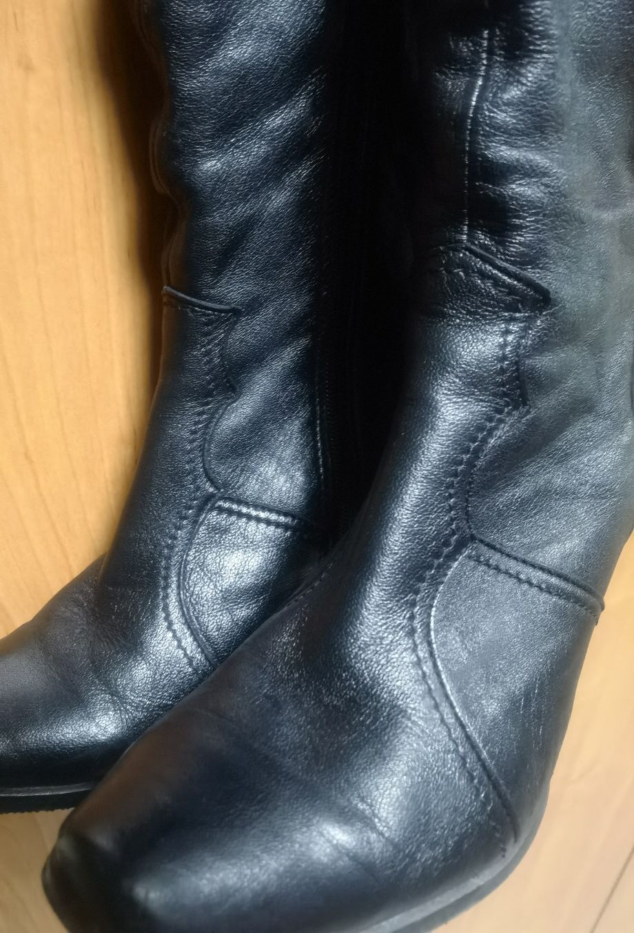 Buty jesienno zimowe damskie skórzane kozaki 37 skóra naturalna