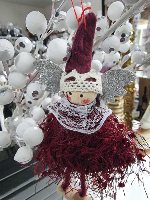 Zawieszki aniołki choinkę zawieszka choinkowa anioły aniołów czerwone