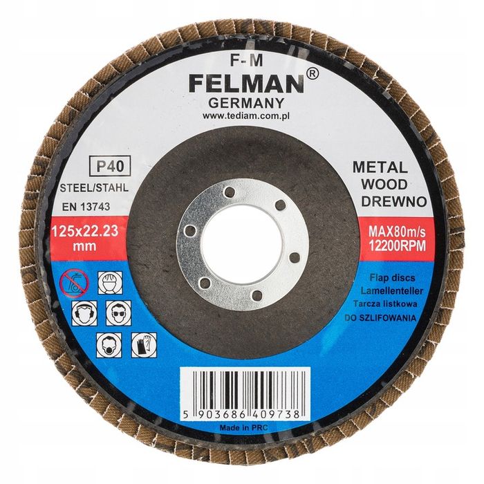 10 Sztuk Tarcza Listkowa Lamelka Szlif 125mm Gr 40