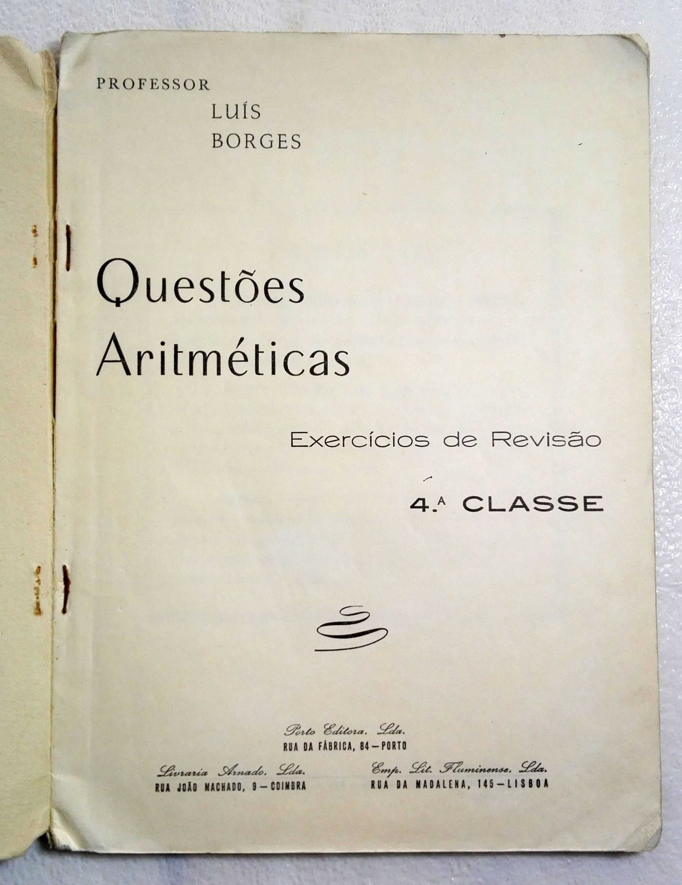 Cadernos Aritmética e Geometria / Questões Aritméticas - 4ª classe