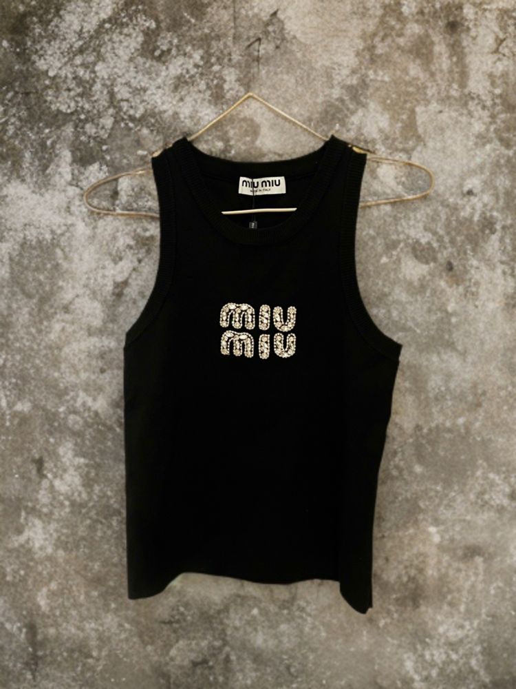Top bluzka miu miu cyrkoniowa