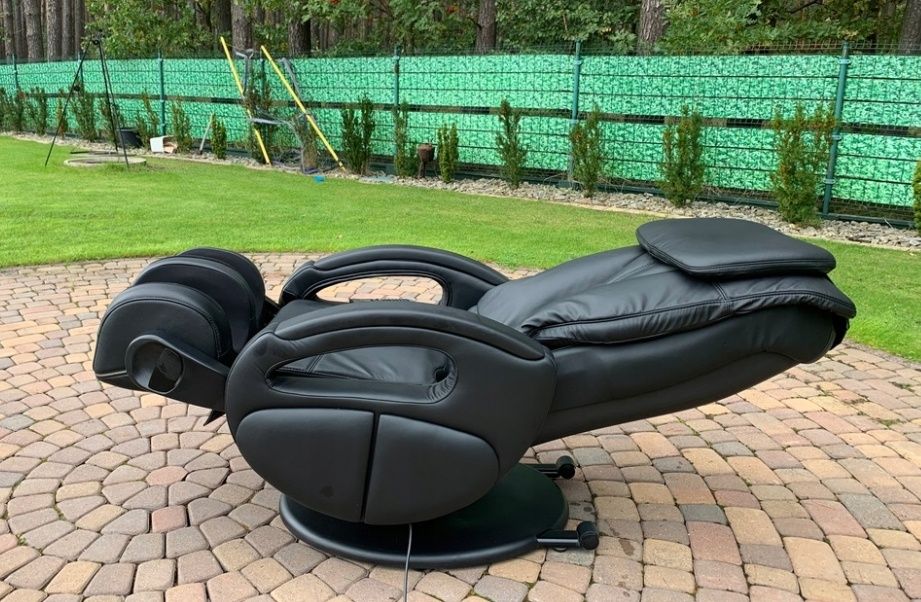 Komfort De Luxe Niemiecki skórzany fotel z masażem Skóra Naturalna