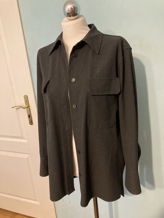 Zara koszula luźna, przedłużana w kolorze grafitowym  roz. S