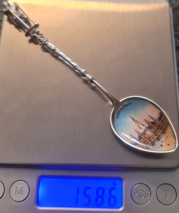 Łyżeczka Austria Wien - Rathaus srebro pr. 800 16 gram Łyżeczka srebrn