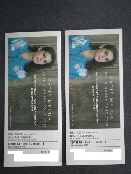Katie Melua Gdynia 2 bilety kolekcjonerskie DOBRE MIEJSCA!