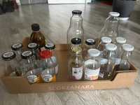 szklane butelki 330ml + 300 ml z nakrętkami