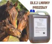 Olej Lniany surowy 5 l bez dodatków / świeży olej lniany dla koni