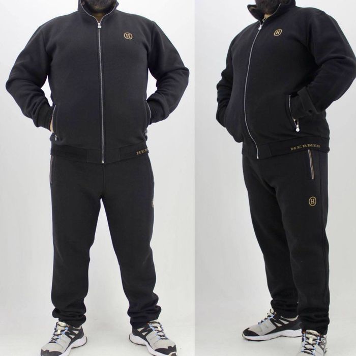 Lux Чоловічий спортивний костюм батал 3XL,4XL,5XL,6XL чорний/синій
