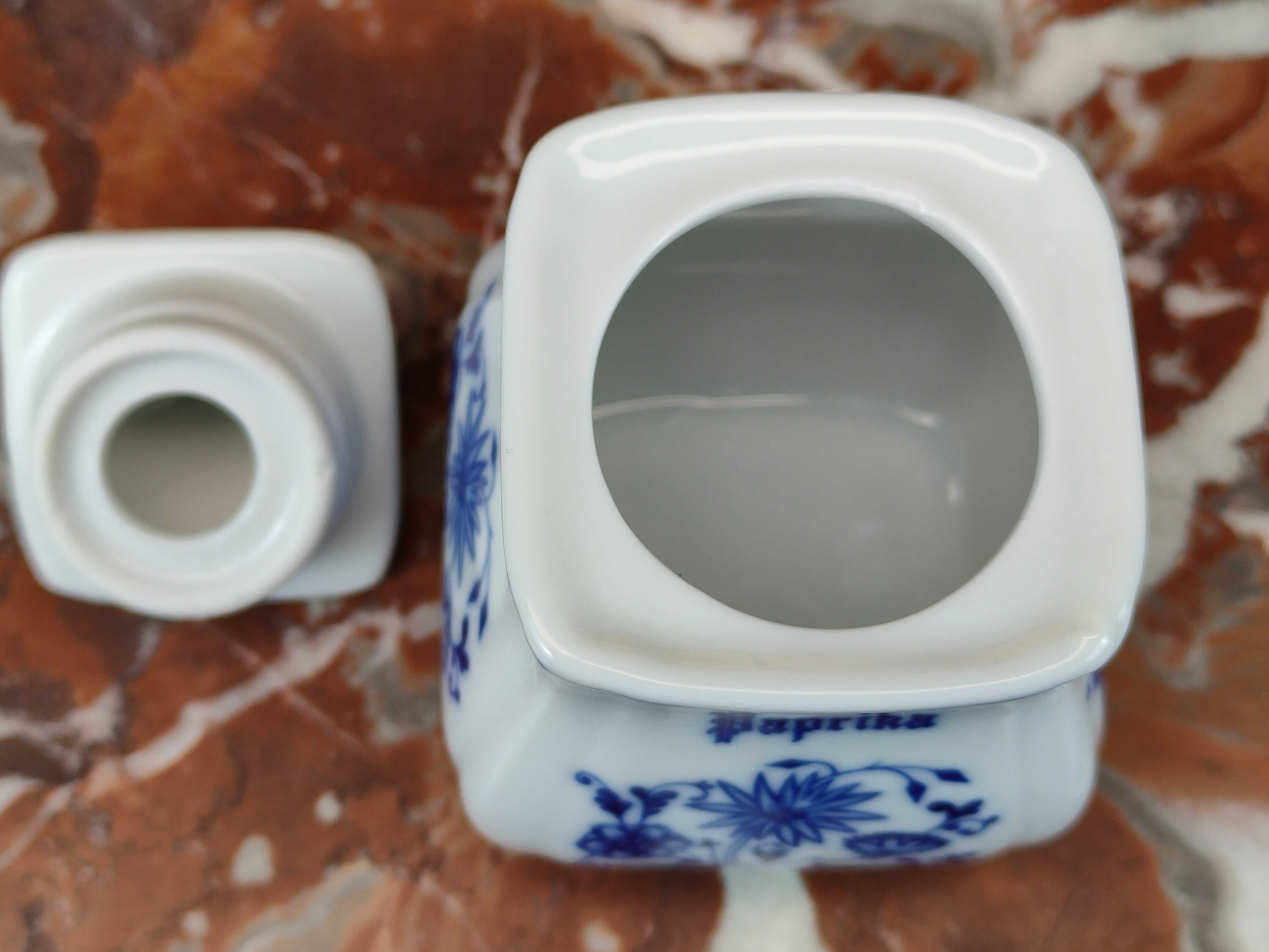Mały porcelanowy pojemnik - Paprika - Wzór cebulowy - 130ml - Inglasur