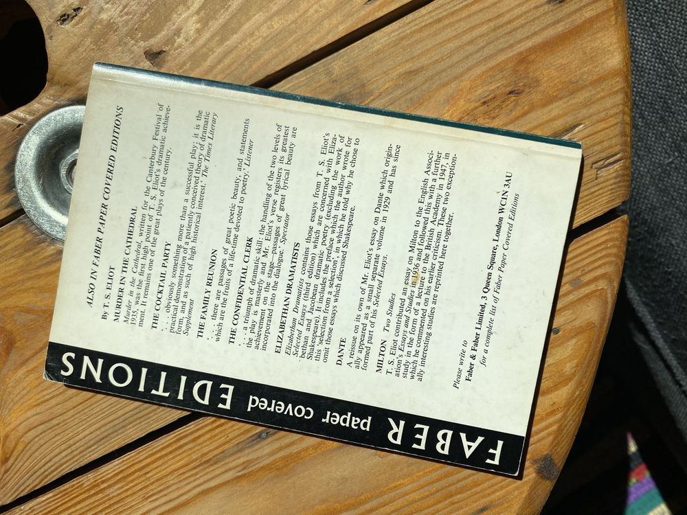 The Waste Land and other poems T.S. Eliot Faber paper covered editions