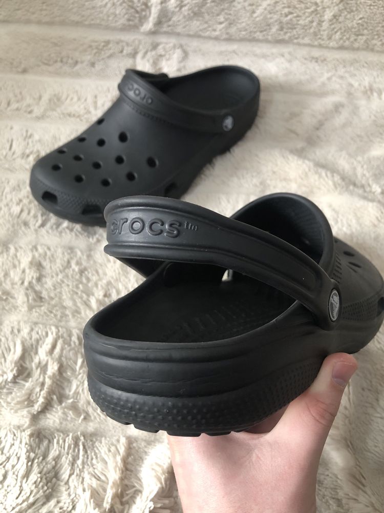 CROCS (42.5-43) 27.5-28см М9 W11 Classic Black мужские кроксы тапочки