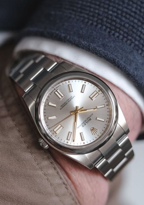 Rolex oyster perpetual srebrny 41 jak nowy 2023
