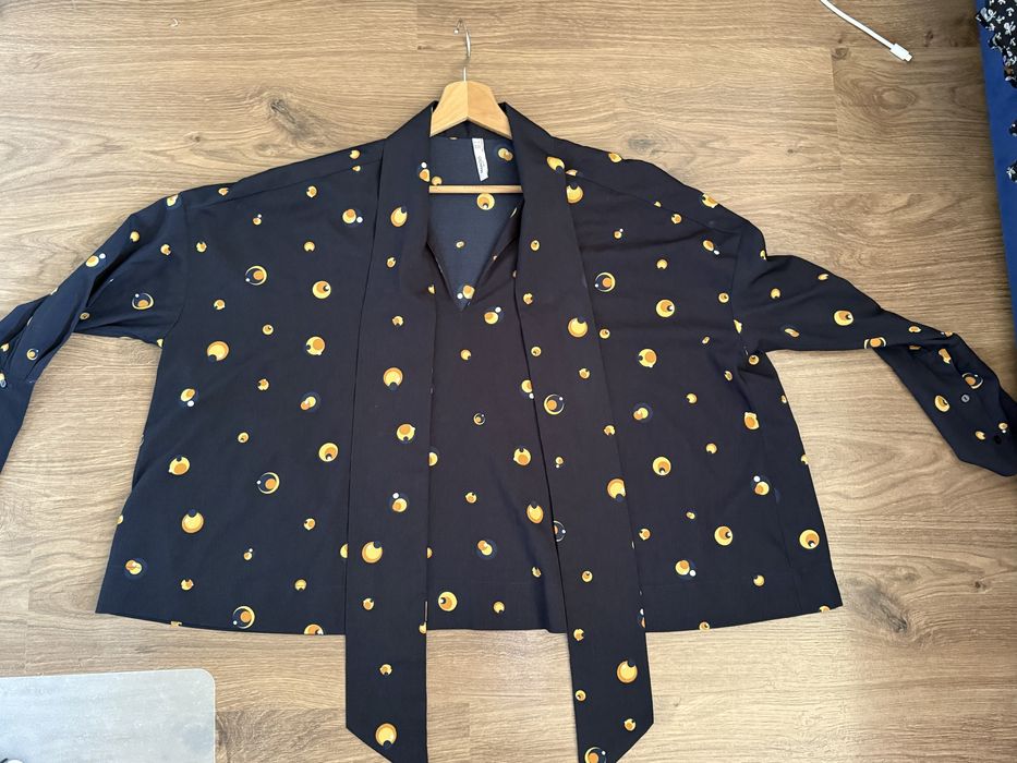 Koszula oversize Mango S 36 granatowa w kółka