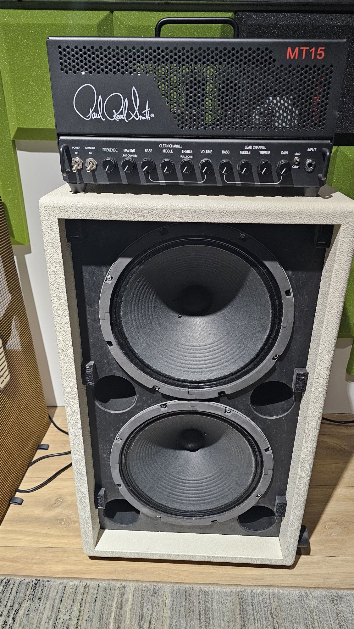 Wzmacniacz lampowy PRS MT15 + kolumna / paczka gitarowa  RUMBO