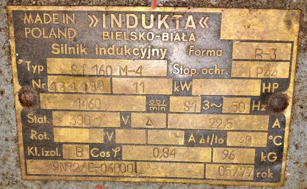 Silnik elektryczny 3-fazowy Indukta 11 kW