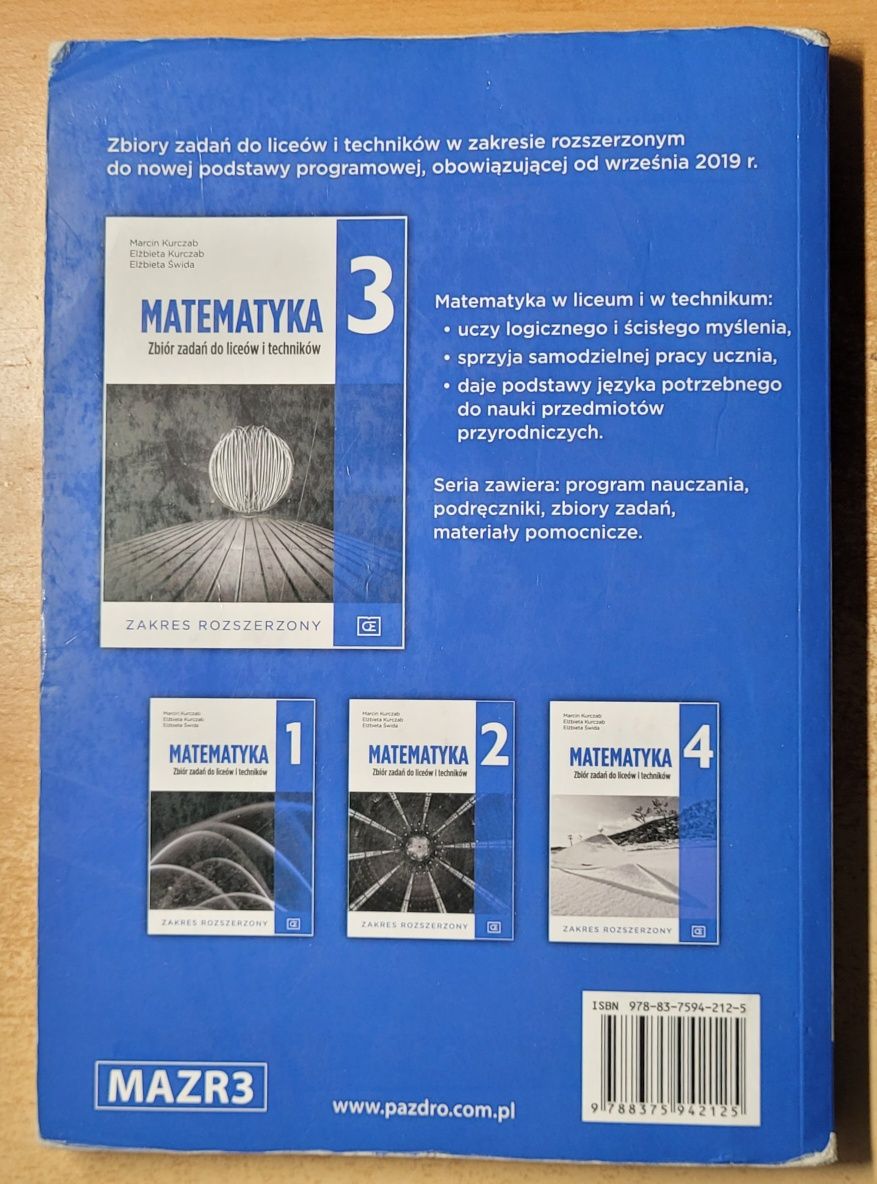 Matematyka zbiór zadań 3 Pazdro. Zakres Rozszerzony