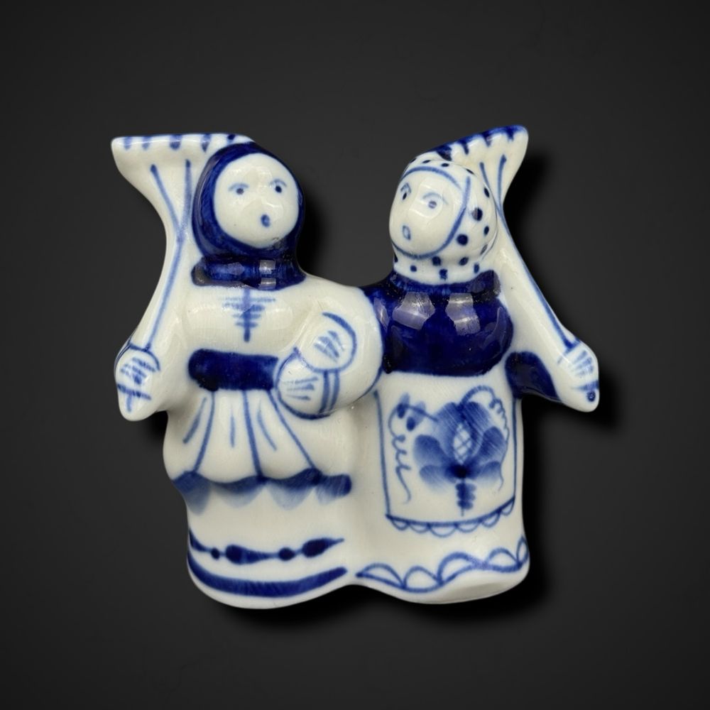 Porcelanowa figurka gżel sztuka ludowa b5/07227