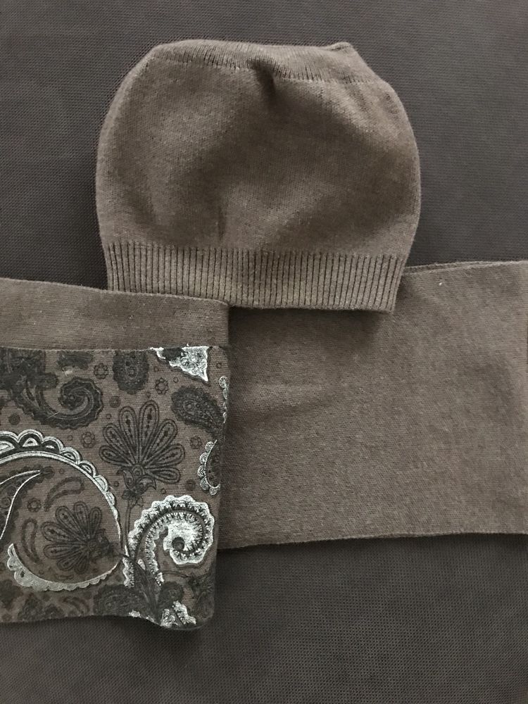 Набор шапка и шарф/Женская шапка с шарфом:Комплект шапка шарф