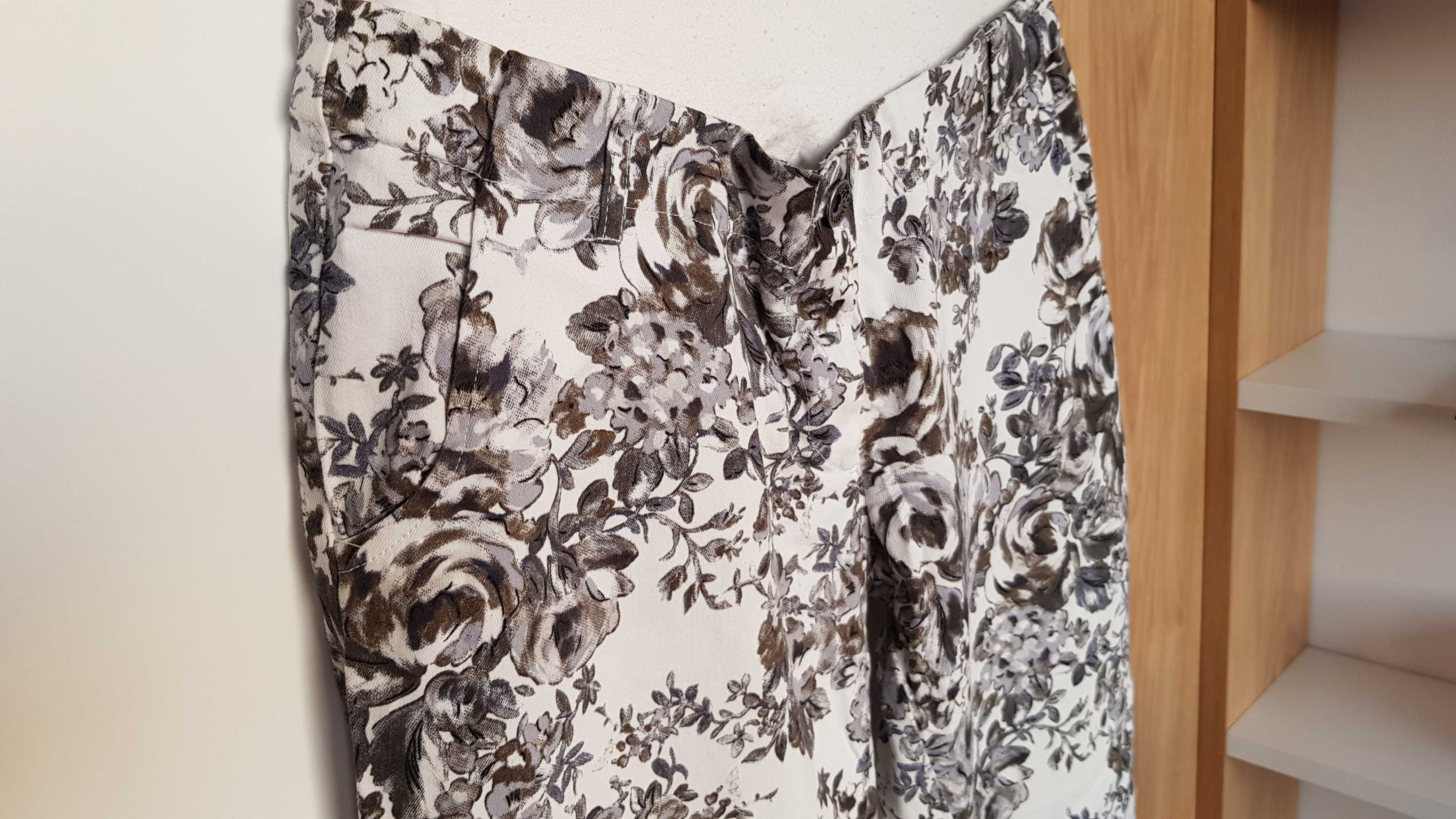 spodnie ciążowe HAPPYMUM rozmiar M piękne kwiaty