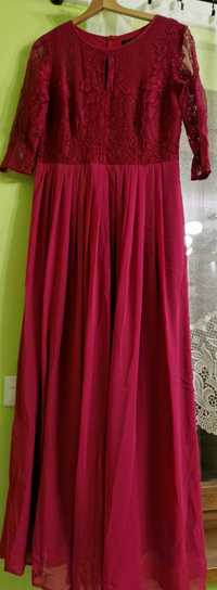 Sukienka rozmiar 44 amarantowy kolor-Cudna