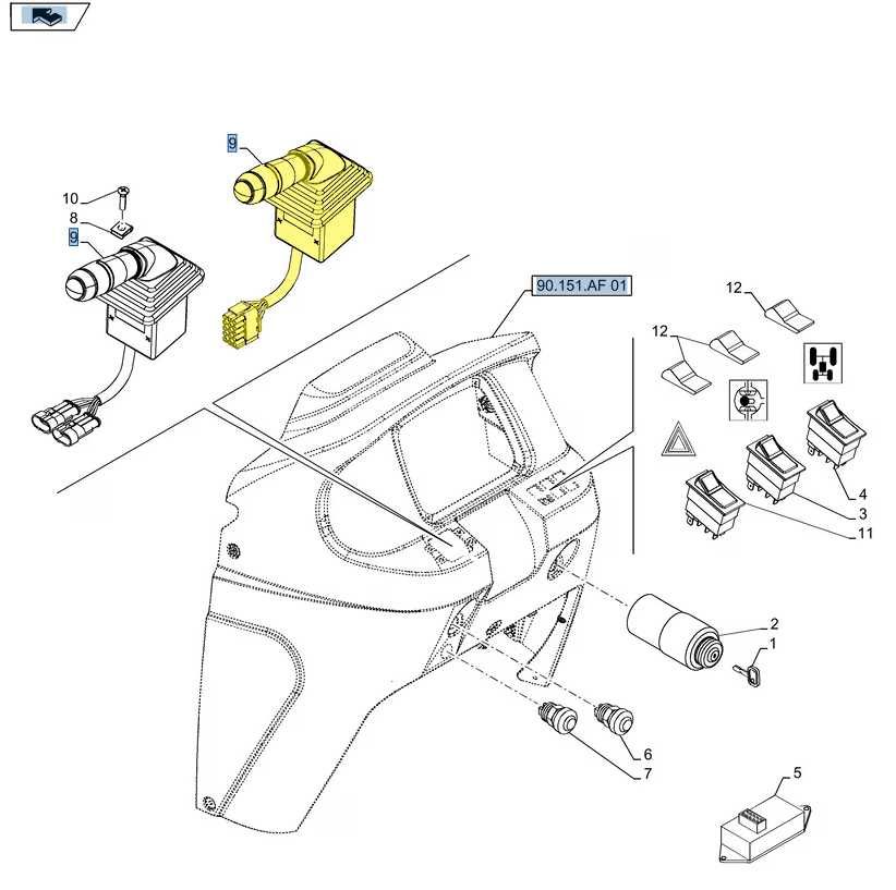 Przełącznik wielofunkcyjny świateł Case, New Holland 8420.9856 OEM CNH