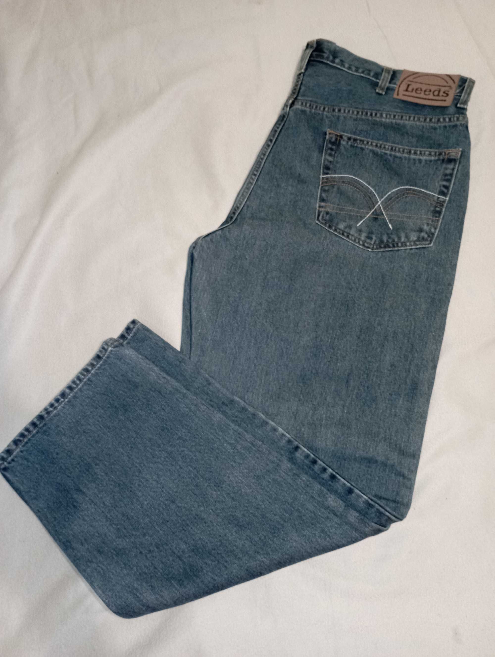 LEEDS spodnie męskie JEANS W42 L32 *