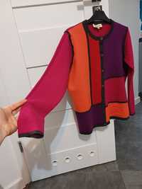 Rozpinany sweterek damski z wełną, kaszmirem Viyella  r. 42