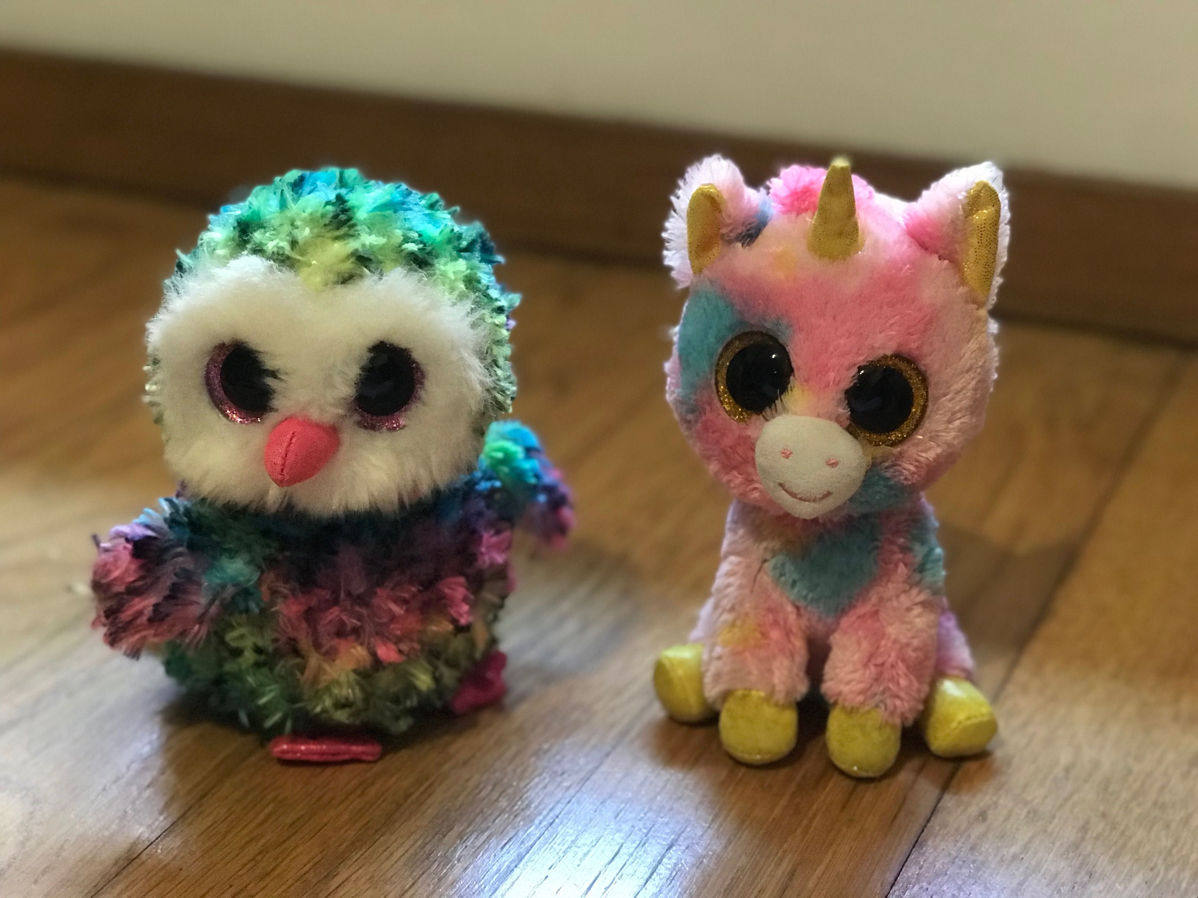 Oportunidade única: Lindos peluches TY Beanie Boos Corujinha Unicórnio