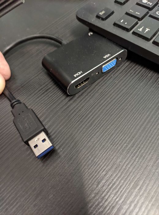 Adapter Pawonik USB HDMI VGA czarny