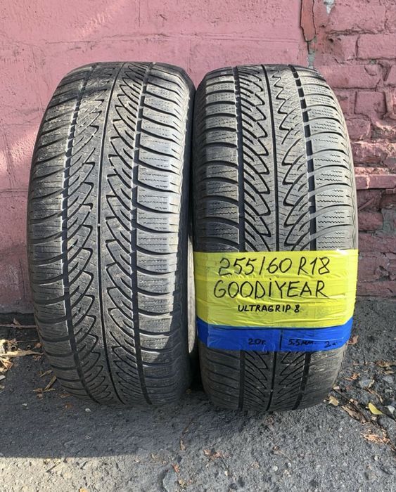 255 60 18 goodyear ultra grip 8 зима 2 штуки протектор 65%