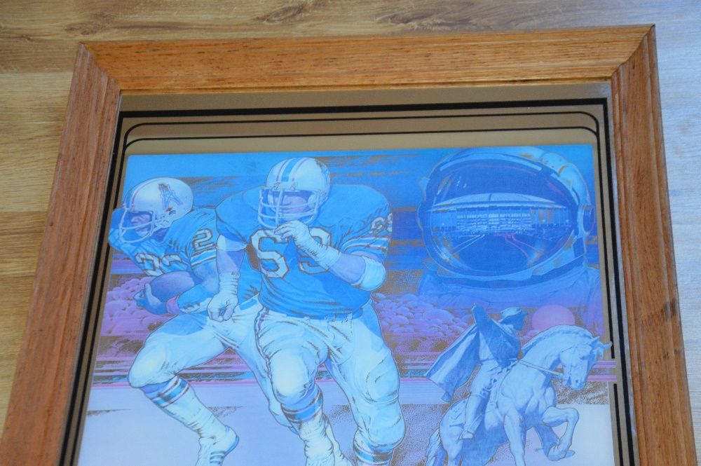 Unikatowy obraz na szkle. Kanada. NFL houston oilers. STAMFORD Art