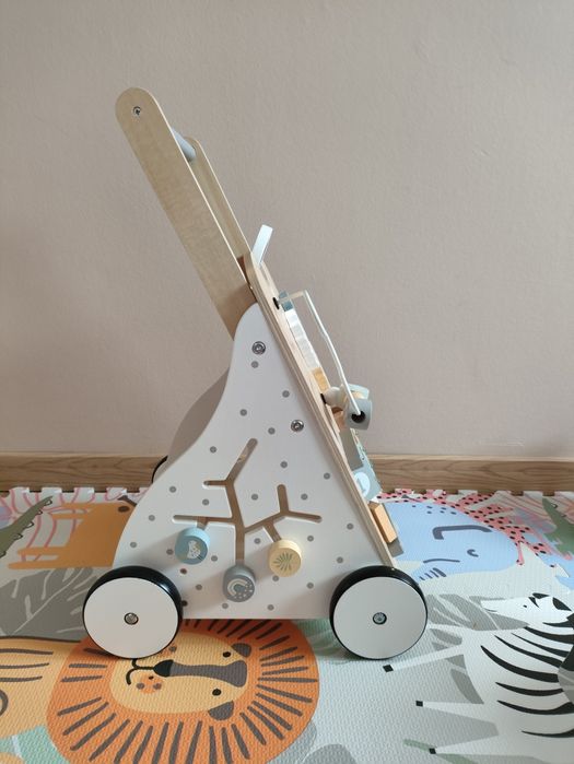 Drewniany chodzik edukacyjny 8w1 / pchacz dziecięcy MAMABRUM