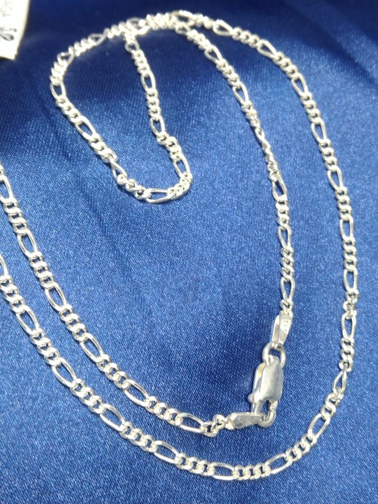 Srebrny łańcuszek Figaro, srebro 925, 45 cm (205)