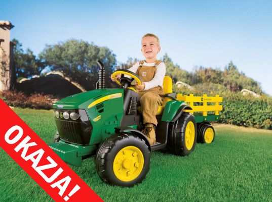 Traktor JOHN DEERE z przyczepką na akumulator elektryczny PEG-PEREGO