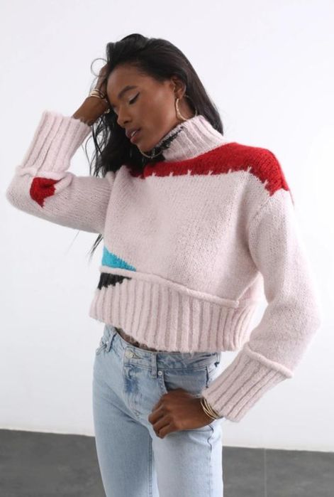 ZARA p.S/M теплий светр крупної в'язки із суміші вовни