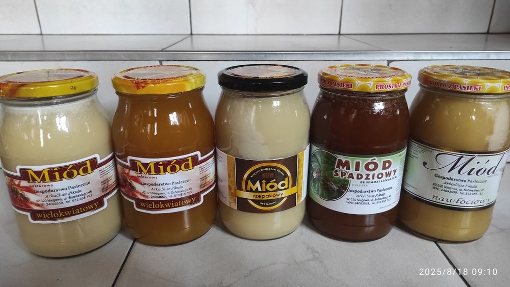 Miód wielokwiatowy, rzepakowy, nawłociowy, spadziowy