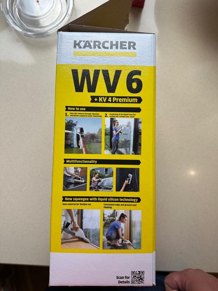 Пилосос віконний Karcher WV 6 Clean Premium + KV 4 White