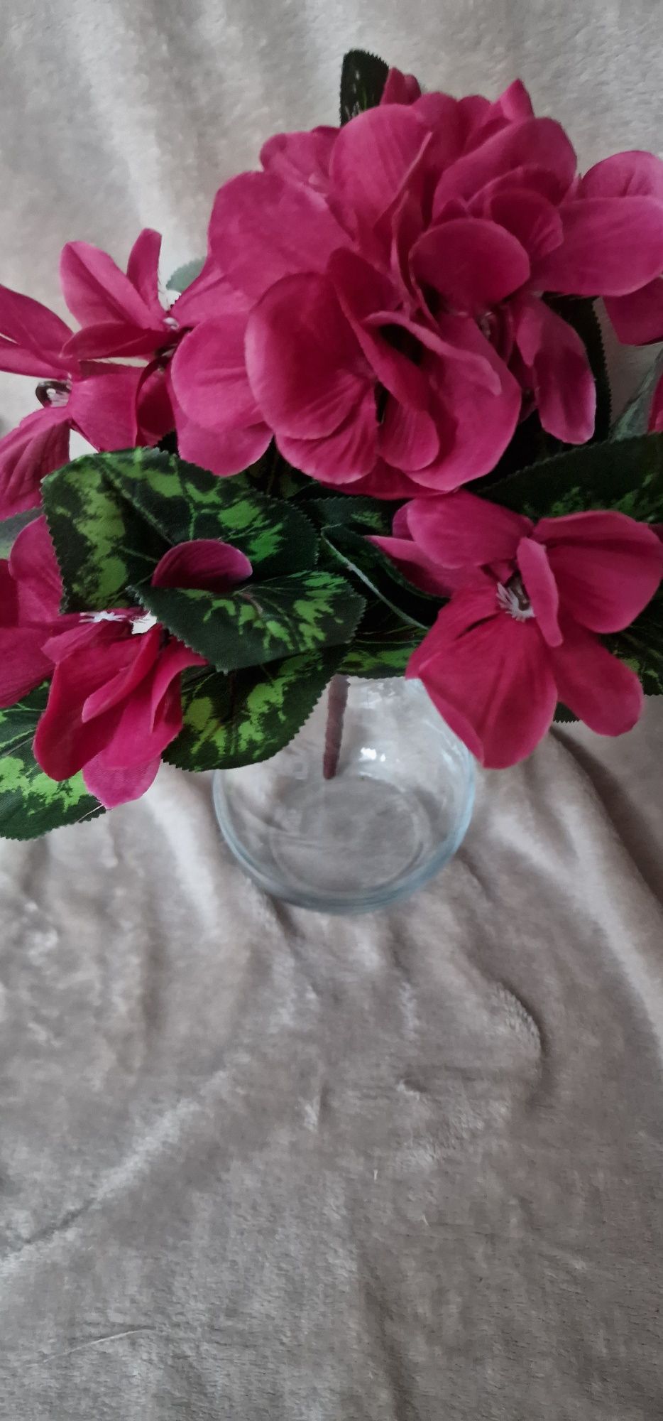 Fiołki różowe, Dwa Bukiety sztuczne różowe cyklameny