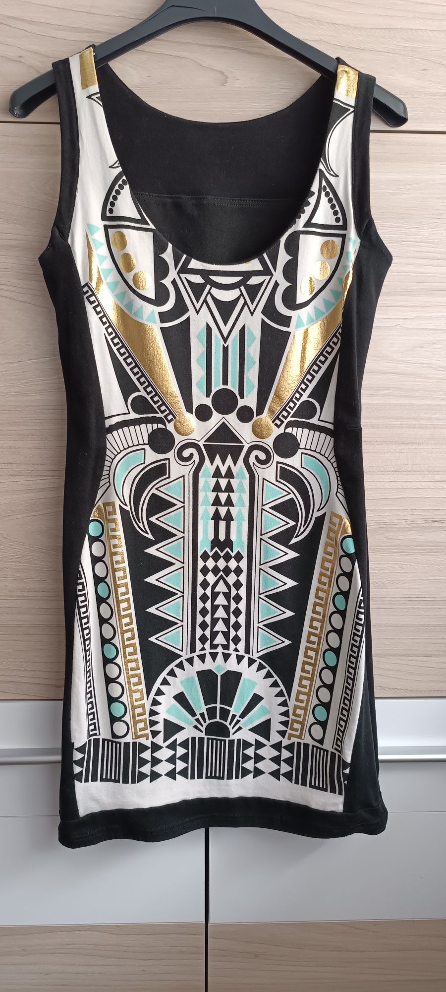 Sukienka mini tuba aztecki wzór XS/S