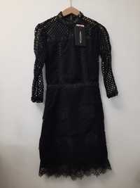 Czarna koronkowa dopasowana obcisła sukienka PrettyLittleThing 6 XS 34