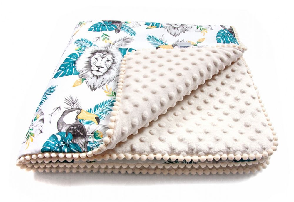 Mantinha com mini pom-poms para bebé! Varios padrões!