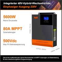 Гібридний Інвертор Сонячний POWMR 5600W - 48V / 380V / 3 фази / Связь