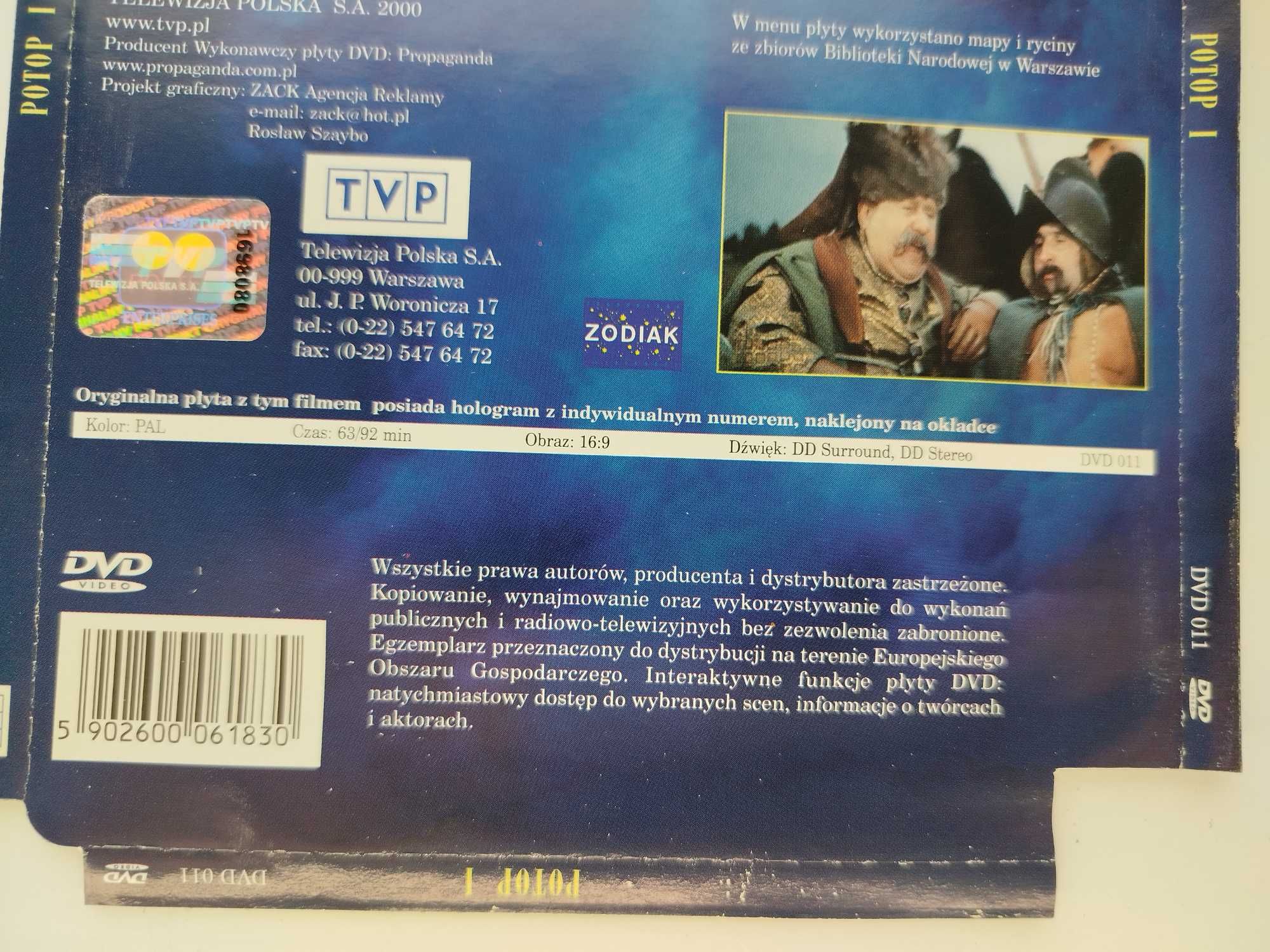 Potop I Jerzy Hoffman TVP Olbrychski Łomnicki Hańcza Braunek DVD