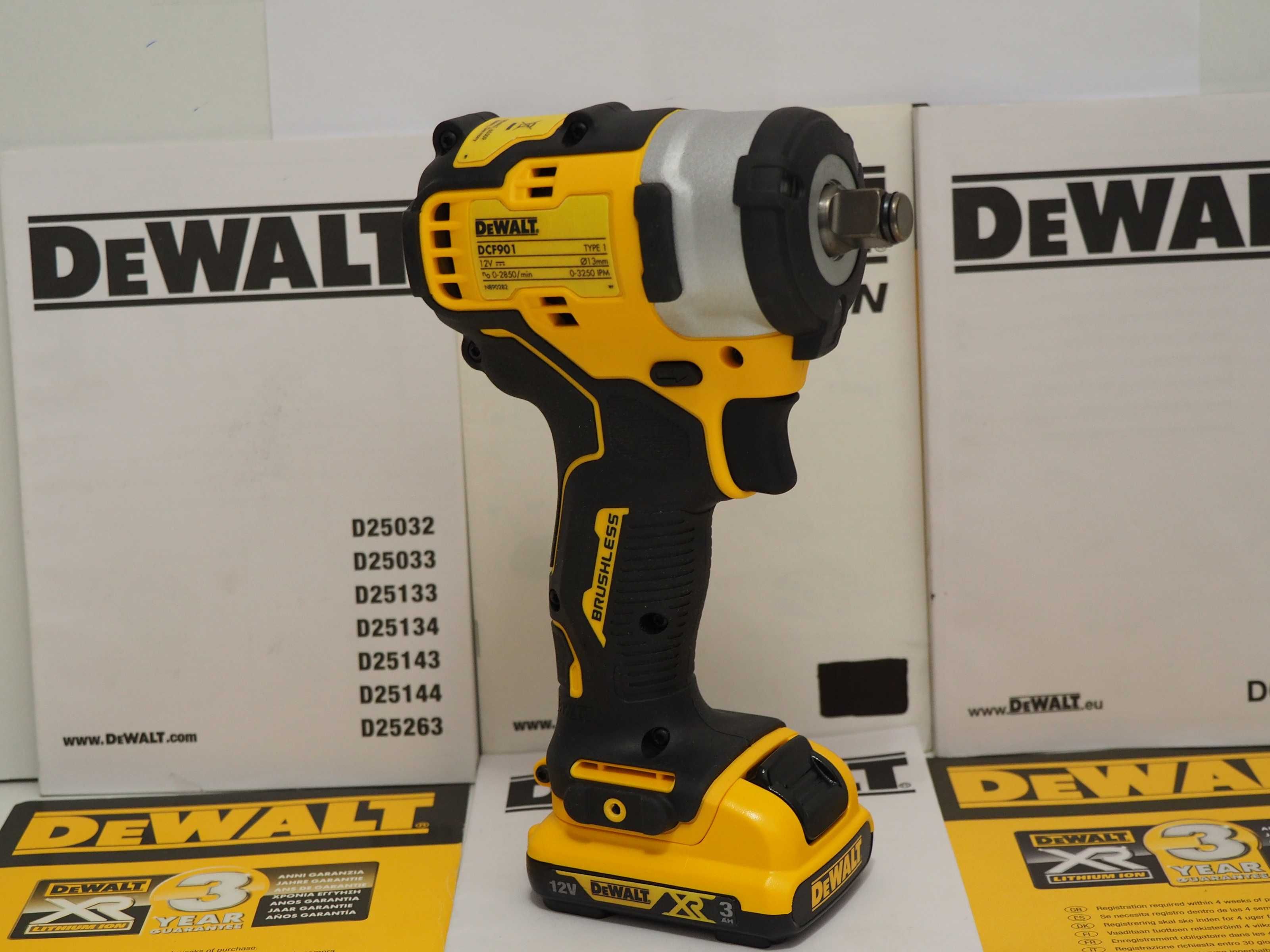 Zestaw DEWALT DCF 901 klucz udarowy+bateria 12v 3Ah moc 340Nm 1/2''