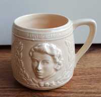 Kubek koronacyjny KSP Queen Elizabeth II Keele Street Pottery Vintage