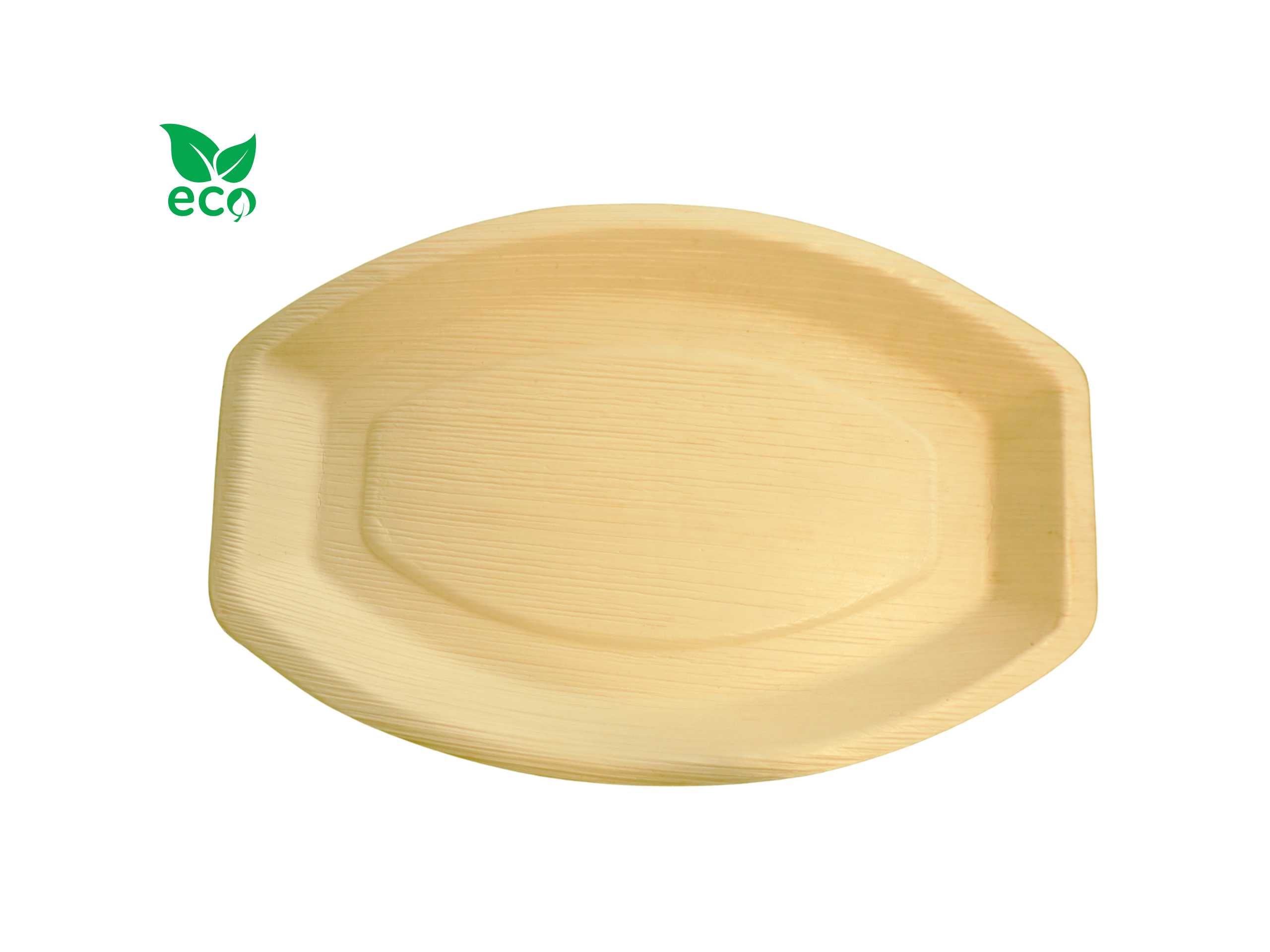 Eko taca owalna z liści palmowych catering 37cm 10szt PREMIUM