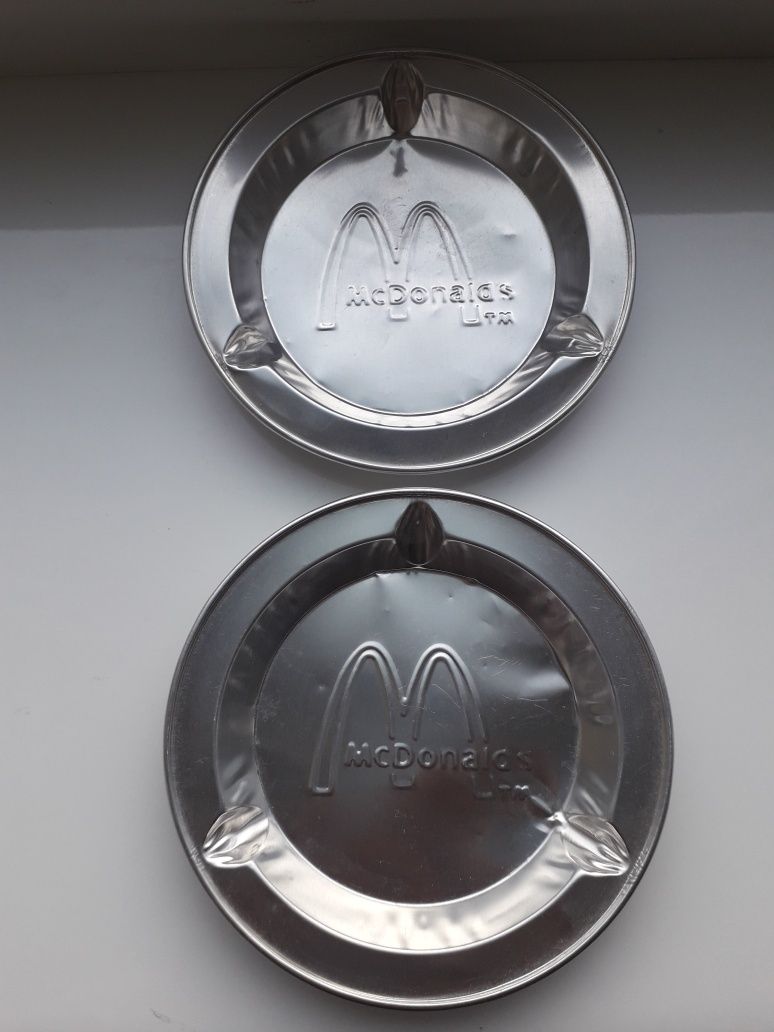 2x Popielniczka stara kultowa Vintage 80's McDonald's TM Aluminum