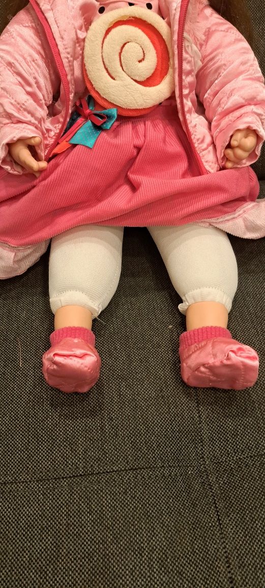 Lalka duża bobas długie włosy 55 cm