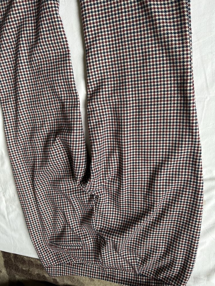 Spodnie damskie, materialowe,w kratę,eleganckie,vintage Reserved 42/XL