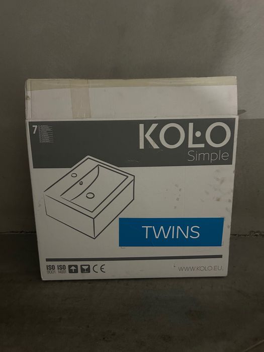 Koło Twins umywalka+szafka wisząca czarna 50cm